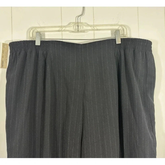 NWT Amanda Smith Fully Lined BLACK Pinstriped Dress PANTS Trousers Plus Sz 24W - Picture 6 of 8